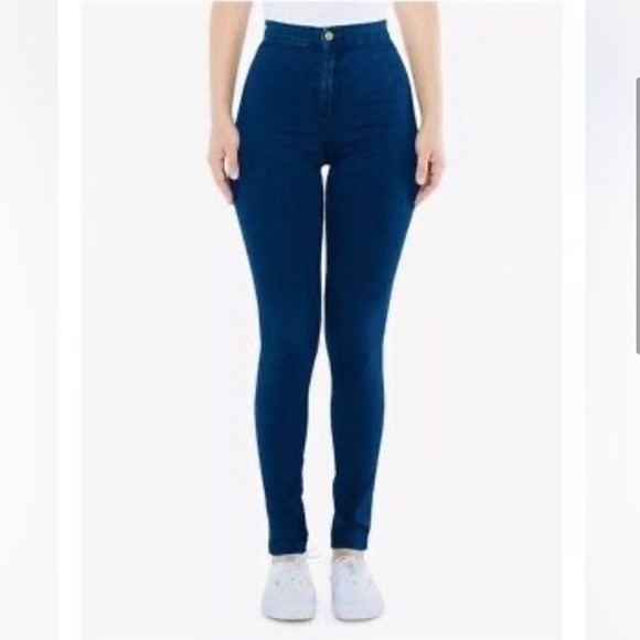 NWOT American Apparel The Easy Jean High Rise Stretch Skinny Blue Size Large - Picture 4 of 16